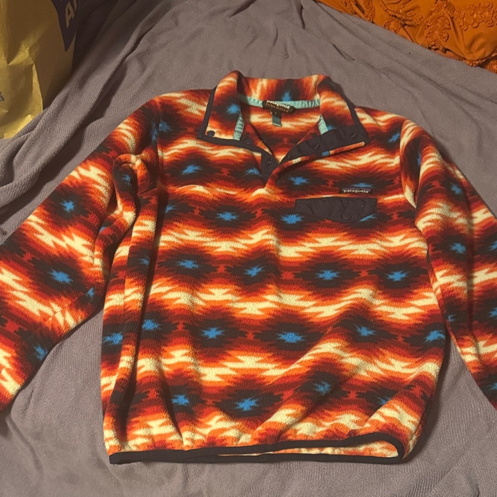 Patagonia Synchilla Red and Blue Fleece